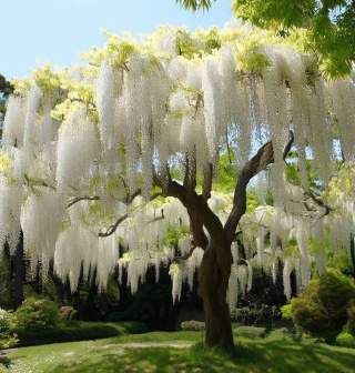 Glicynia chińska szczepiona ‘Alba’