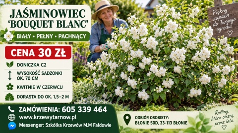 Jaśminowiec ‘Bouquet Blanc’ – biały, pełny i pachnący